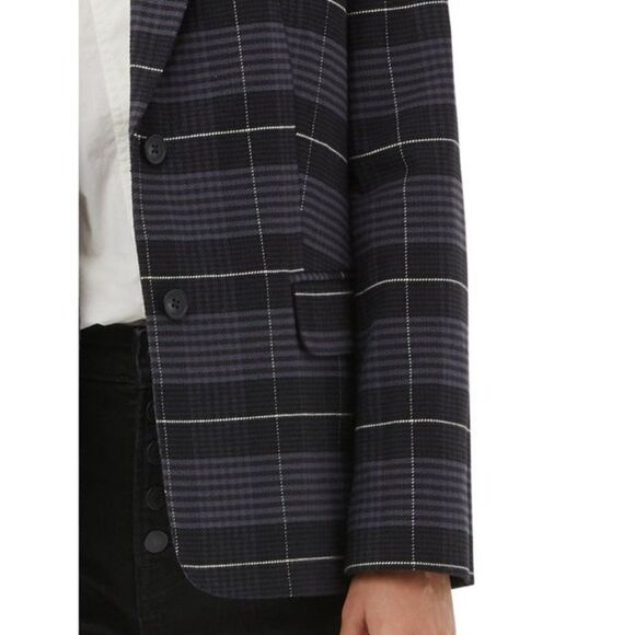 Free Assembly Long Sleeve Relaxed Fit Plaid Blazer Office Career Work Wear - Picture 5 of 16